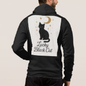 Sweat à capuche Lucky Black Cat | Dessin Lune & Ét (Dos)