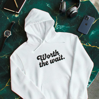Sweat à capuche minimal « Worth The Wait » – Esthé