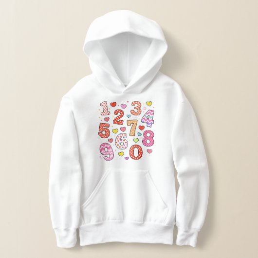 Sweat à capuche motif chiffres maths mignon pour e (Poser)