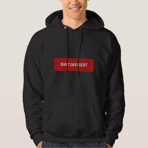 Sweat à capuche noir avec logo boîte rouge Built D
