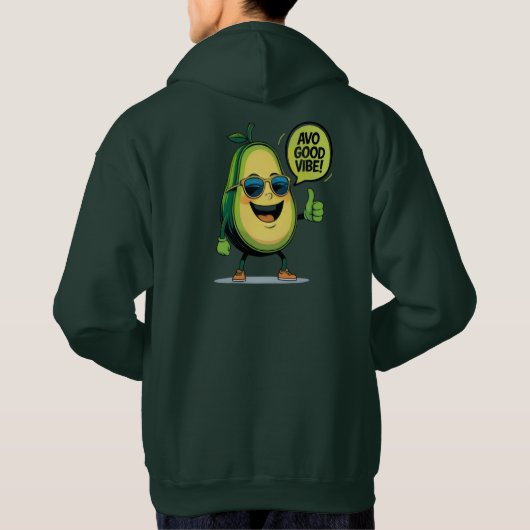 Sweat à capuche Positive Vibe Avocat Kawaii Fruit (Dos)
