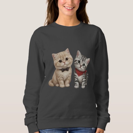 Sweat à capuche pour amoureux de chats mignons (Devant)