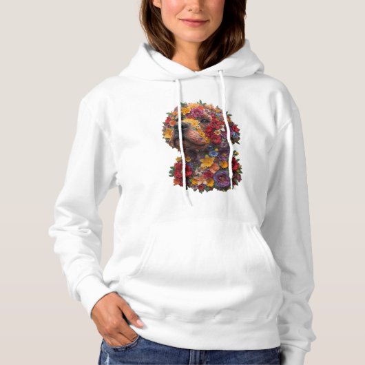 Sweat à capuche pour chien floral (Devant)