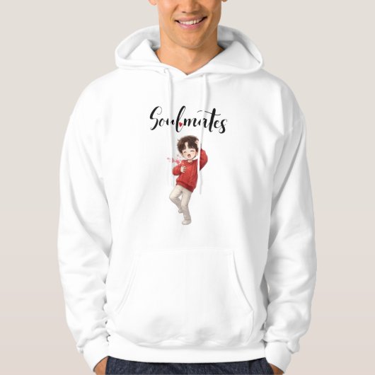 Sweat à capuche pour couples âmes sœurs mignon (Devant)
