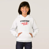Sweat à capuche pour enfants Courage Is How I Rise (Devant entier)