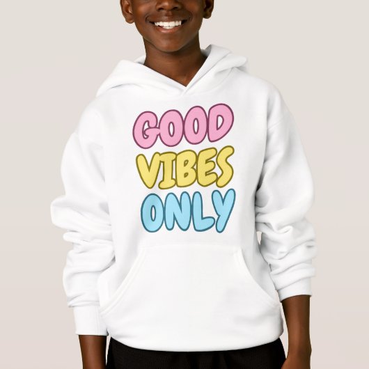 Sweat à capuche pour enfants Good Vibes Only (Devant)