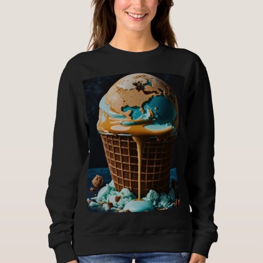 Sweat à capuche pour femme avec un design de glace (Devant)