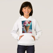 Sweat à capuche pour femme avec un design de glace (Devant entier)