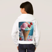Sweat à capuche pour femme avec un design de glace (Dos entier)