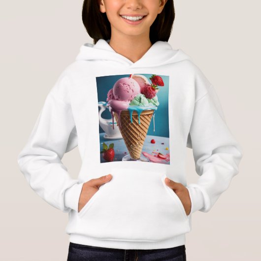 Sweat à capuche pour femme avec un design de glace (Devant)