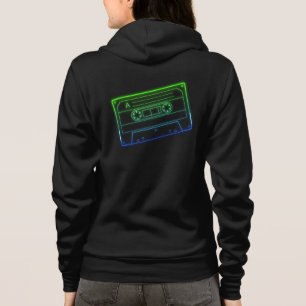 Sweat à capuche pour femme Néon Vert/Bleu Foncé Ca