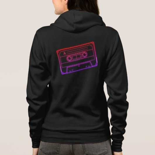 Sweat à capuche pour femmes avec cassette audio né (Dos)