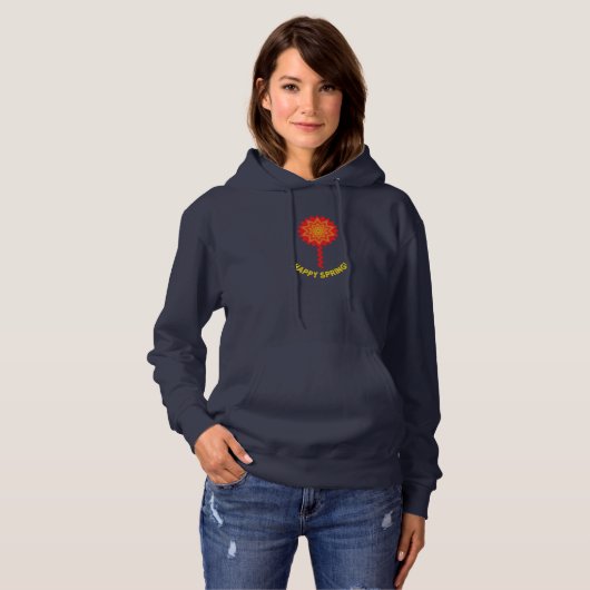 Sweat à capuche pour femmes Happy Spring (Devant entier)
