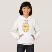 Sweat à capuche pour filles avec canard bébé migno (Devant entier)