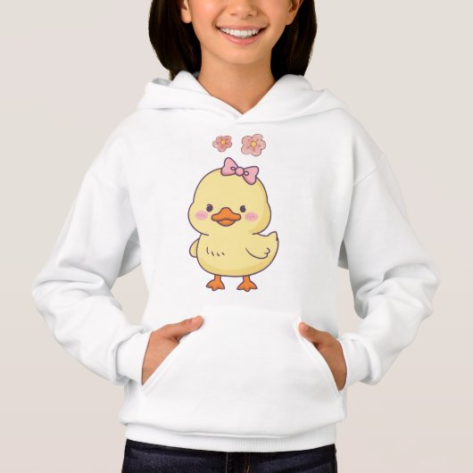 Sweat à capuche pour filles avec canard bébé migno (Devant)