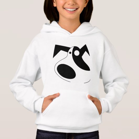 Sweat à capuche pour filles avec un chiot abstrait (Devant)