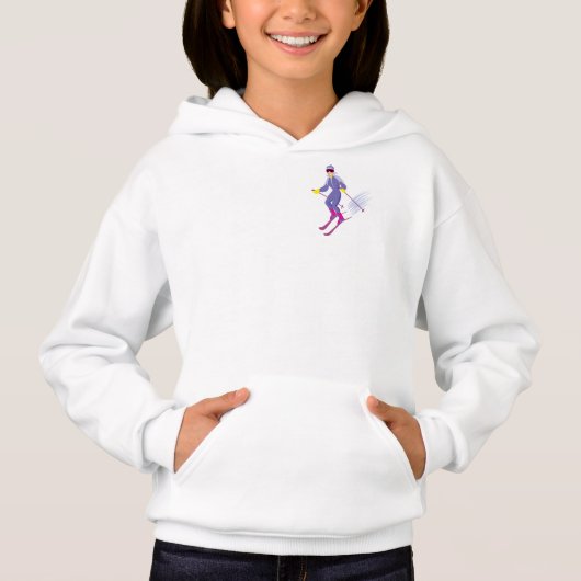 Sweat à capuche pour filles de ski (Devant)