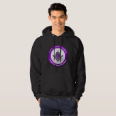 Sweat à capuche pour hommes maçonnique Violet (Devant entier)
