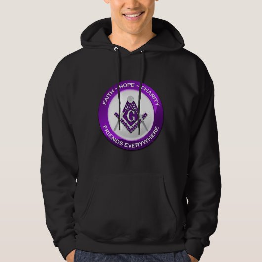 Sweat à capuche pour hommes maçonnique Violet (Devant)