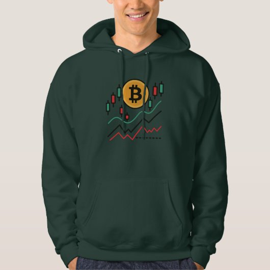 Sweat à capuche pour trader crypto de bougies Bitc (Devant)