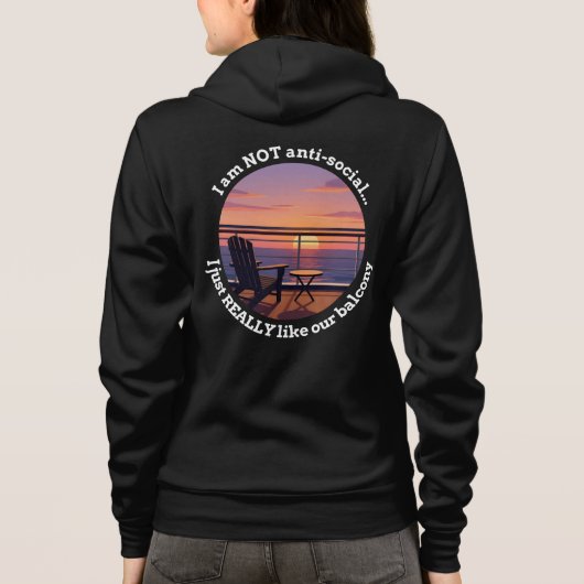 Sweat à capuche Premium Balcon Époux Introverti Cr (Dos)