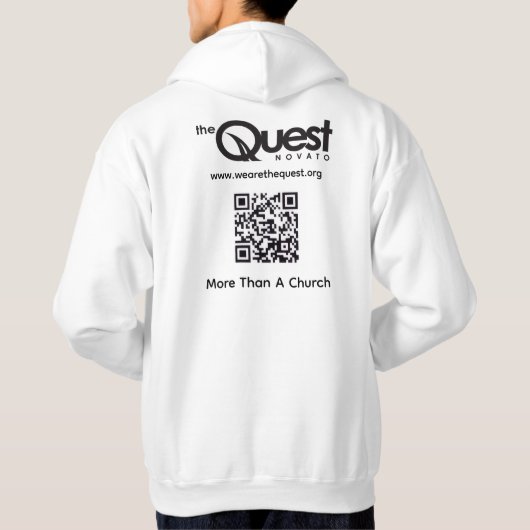 Sweat à capuche Quest avec logo et code QR (Dos)