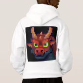 Sweat à capuche Red Dragon pixel art (Dos)