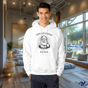 Sweat à capuche Retro Santa - Design noir en demi-