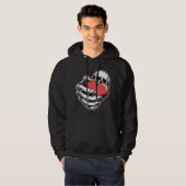Sweat à capuche Skeleton Heart – Conception d'art  (Devant entier)