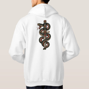Sweat à capuche symbole médical serpent