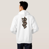 Sweat à capuche symbole médical serpent (Dos entier)