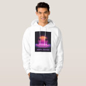 Sweat à capuche synthwave surdimensionné Digital D (Devant entier)