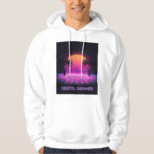 Sweat à capuche synthwave surdimensionné Digital D