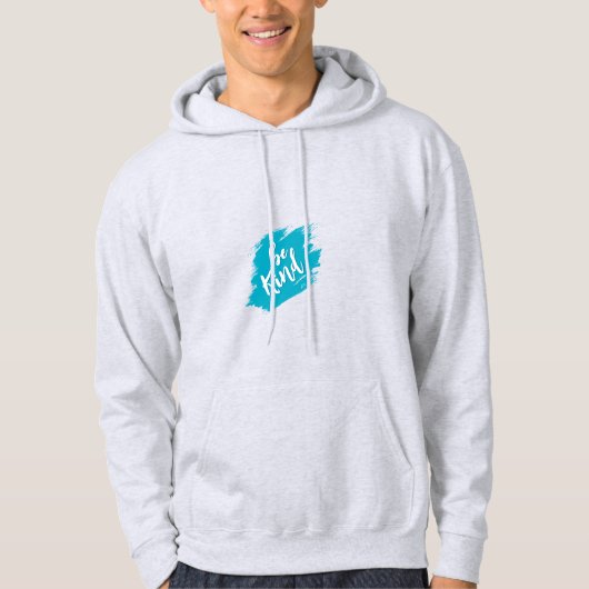Sweat à capuche turquoise pour hommes - Sweat à ca (Devant)