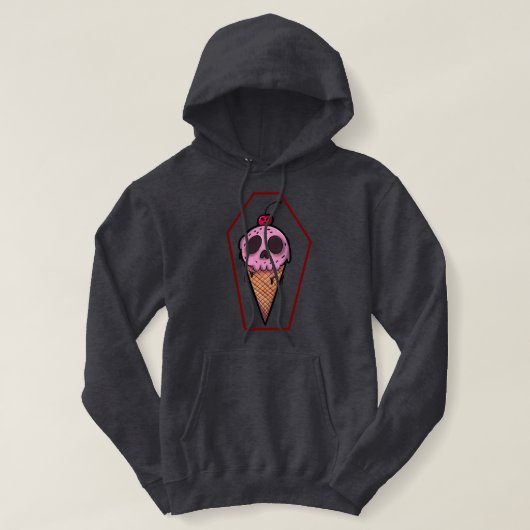 Sweat à capuche unisexe crème effrayante (Design devant)