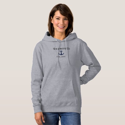 Sweat à capuche Weymouth Massachusetts pour femmes (Devant entier)