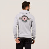 Sweat à capuche zipé numérique Chien Rose (Dos entier)