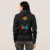 Sweat à capuche zippé graphique Fleurie Bonne Anné (Dos entier)