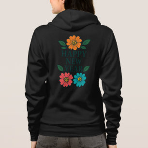 Sweat à capuche zippé graphique Fleurie Bonne Anné