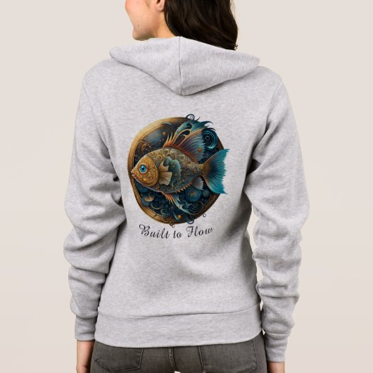 Sweat à capuche zippé pour femme (Dos)
