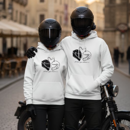 Sweat à capuchon pour couple de motards