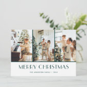 Sweat à nappes vertes photo Joyeuse carte de Noël (Debout devant)