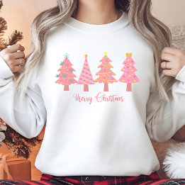 Sweat Arbre de Noël rose