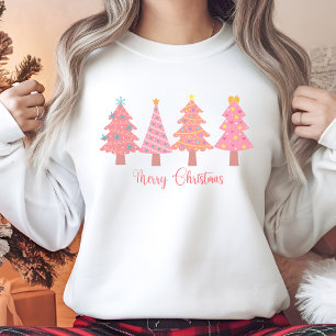 Sweat Arbre de Noël rose