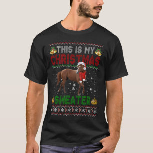 Sweat de Noël mignon Noël Père Noël Horse Farme