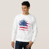 Sweat Homme Blanc Basic USA Flag (Devant entier)