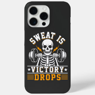 Sweat is Victory Drops White Fitness Gym Workout iPhone 15 Pro Max Hoesje