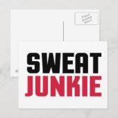 Sweat Junkie Gym Quote Briefkaart (Voorkant / Achterkant)