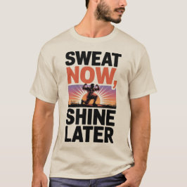 Sweat Now Shine Later Motivatie Fitness Art T-shirt