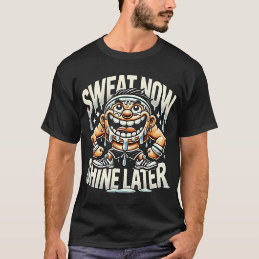 Sweat Now Shine Plus Tard - Gym Drôle (Devant)